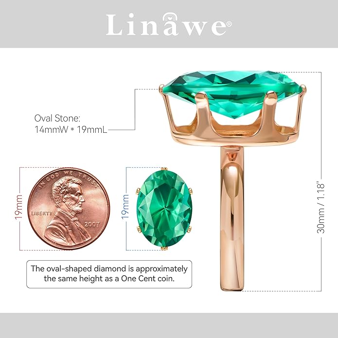 Linawe Cubic Zirconia Imitation Diamond Moissanite Rings for Women, 14K Gold/Rose Gold/Silver Adjustable Chunky Ring, Costume Rhinestone Jewelry for Wedding Engagement