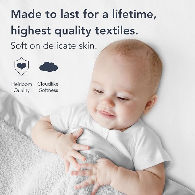 Little Giraffe Chenille Baby Blanket – 29x35” Soft Chenille with Satin Trim, Silver | Ultra-Soft, Gentle & Safe, Lightweight & Breathable for Newborns & Toddlers