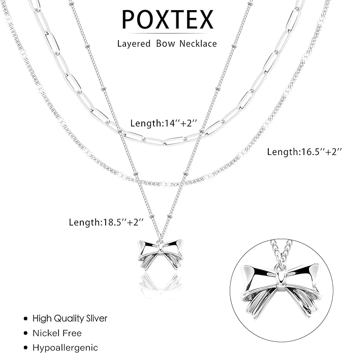 Layered Gold Necklaces for Women, Stackable Dainty 14K Gold Silver Plated Trendy Simple Heart Diamond Cross Bow Circle Pendant Paperclip Choker Dot Chain Necklace,Jewelry Set Gifts for Women