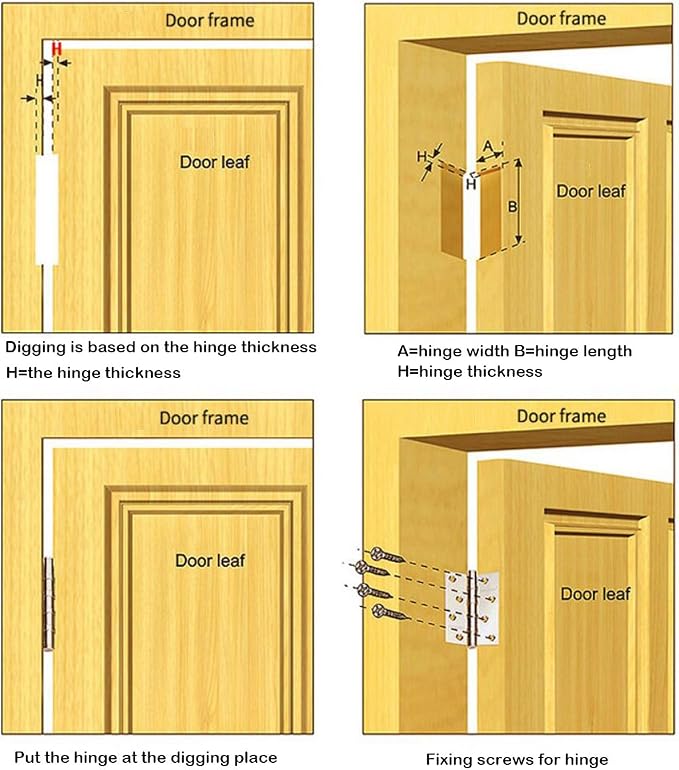 2 Pcs 5" Stainless Steel Ball Bearing Door Hinges - Image 8