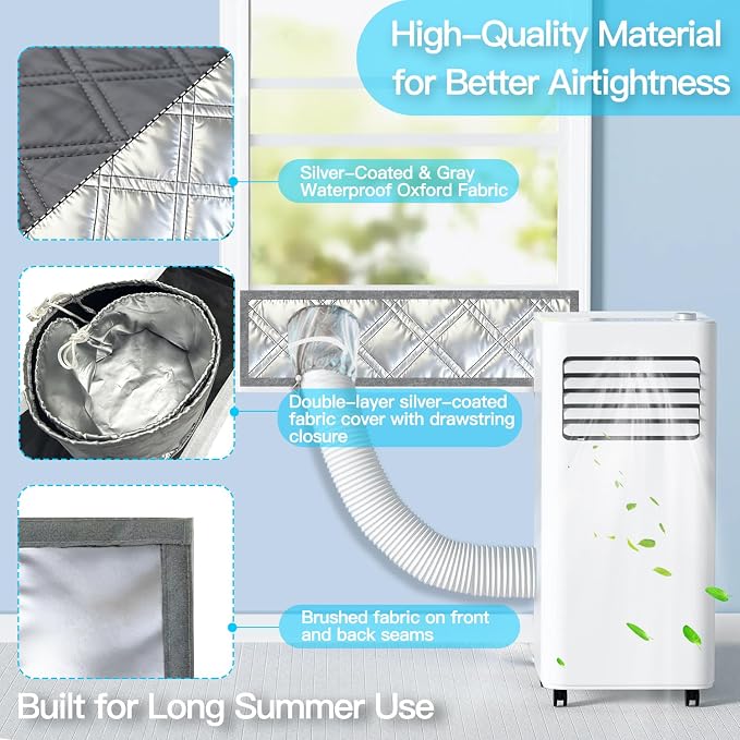 3-Layer Insulated Portable AC Window Seal Kit Max 70" Stepless Adjustable - Image 6