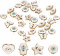 MECCANIXITY 30 Pcs Evil Eye Beads Bulk Colorful Alloy Enamel Loose Spacer Charm Beads for DIY Bracelet Earrings Necklace Crafts Jewelry Making, White