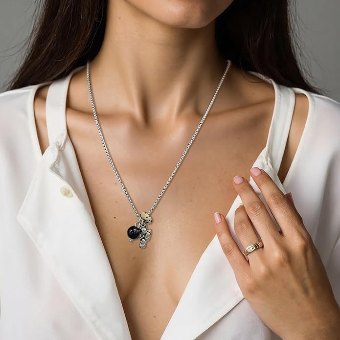Snake Butterfly Necklace for Women Y2k Irregular Round Bead Pendant Women's Jewelry