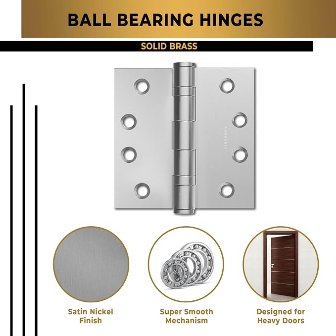Door Hinge Ball Bearing 4 x 4 Inches Solid 304 Steel Durable Heavy Duty - Image 4