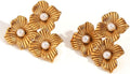 Gold Flower Statement Earrings for Women, Large Chunky Bohomian Summer Beach Floral Earring, Irregular Bold Exaggerated Earrings