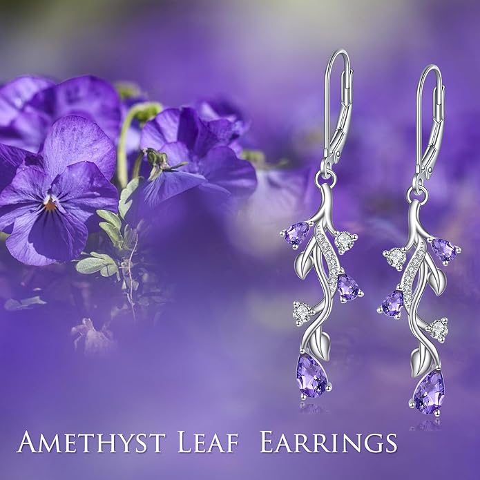 VONALA Flower Earrings for Women 925 Sterling Silver Rose/Lotus/Scottish Thistle/Tulip/Lilac/Mushroom/Pineapple Dangle Drop Earrings Flower Jewelry Gifts for Women Girls Birthday Gifts