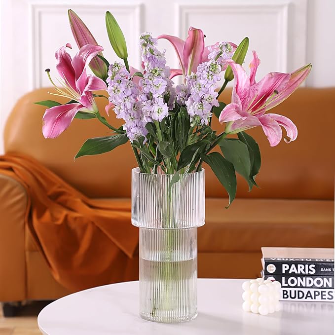 Large Glass Vase, 12 Inches Tall Vase - Image 2