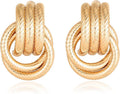 Gold/Silver Statement Geometric Earrings for Women Chunky Gold Knot Link Drop Dangle Earrings Trendy Jewelry Gift