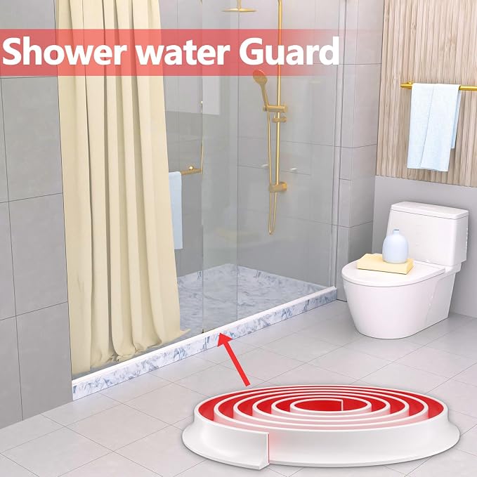 Raycity Silicone Shower Threshold Water Dam Barrier, 67 Inch, Shower Water - Image 6