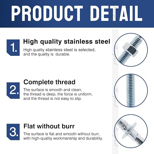 3/8 Concrete Anchors, 3/8 Wedge Anchors Bolts, 4-1/2" L, equipment bases - Image 3