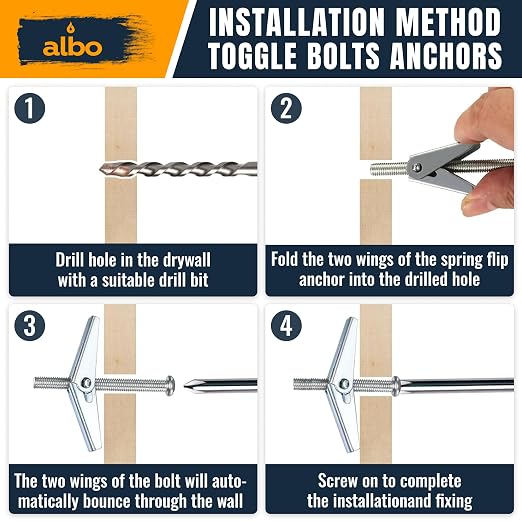 ALBO 25-Piece Heavy Duty Hollow Wall Anchors Kit - Image 3