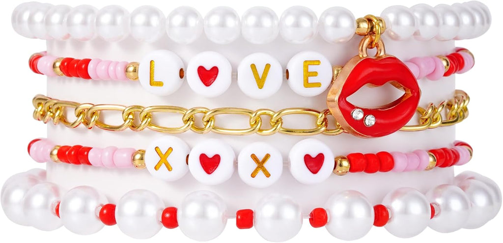 Heishi Beaded Stretch Bracelets for Women Stackable Polymer Clay Beads Bracelets Friendship Boho Summer Beach Bracelet Jewelry Set