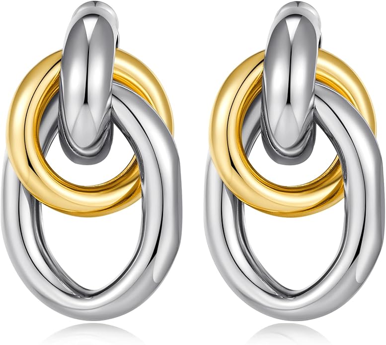 Gold Geometric Drop Dangle Earrings for Women Long Link Dangle Earrings Jewelry Gift