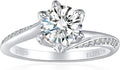 Elspeth 925 Sterling Silver Engagement Ring for Women Oval/Radiant/Pear/Princess/RoundCut Cubic Zirconia Promise Ring Size 4-10
