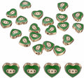 MECCANIXITY 20 Pcs Heart Evil Eye Beads Colorful Flat Loose Spacer Evil Eye Charms for DIY Bracelet Earrings Necklace Crafts Jewelry Making, Green