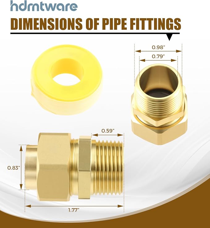 2PCS 3/4" CSST Male NPT Pipe Brass Fitting Gas Pipe Adapter | CSST Tubing - Image 2