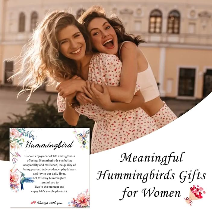 Leyung Hummingbird Gifts for Women, Inspirational Hummingbird Bracelet Jewelry Gifts, Christmas Birthday Retirement Gifts for Her Women Friends Sisters Mom