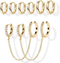 Small Gold Huggie Hoop Earrings Set for Women Men Hypoallergenic 14K Plated Stack Cartilage Earrings, Multiple Piercing Lightweight Mini Thin Cute Dainty Trendy Jewelry Set Christmas Gifts for Women