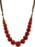 MINACHI Hippie Boho Colorful Ceramic Round Beads Strand Necklace, Bohemian Fashion Statement Jewelry Gift for Women