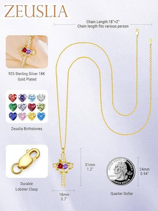 Valentine's Day Gifts for Wife 925 Sterling Silver Double Birthstone Pendant Necklaces I Love You for Always and Forever Necklace Anniversary Birthday Gifts for Wife Girlfriend Mom Her