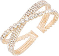 Rhinestone Bracelet Multilayer Cuff Bracelet Sparkling Crystal Layered Bridal Bracelets for Women