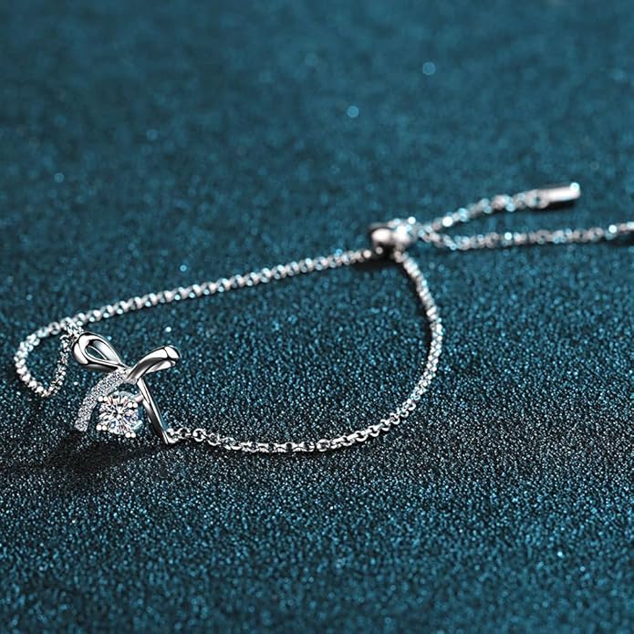 14K Gold Over S925 Sterling Silver 0.3ct/0.5ct D-color VVS2 Diamond Bracelet with Adjustable Chain, Delicate Present for Special Occasions