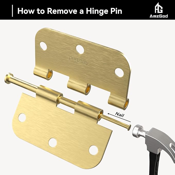 Door Hinges Satin Brass - Image 6