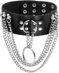 Eigso Vintage Punk Goth Studded Rivet Pu Leather Collar Choker Necklace with Spikes Adjustable