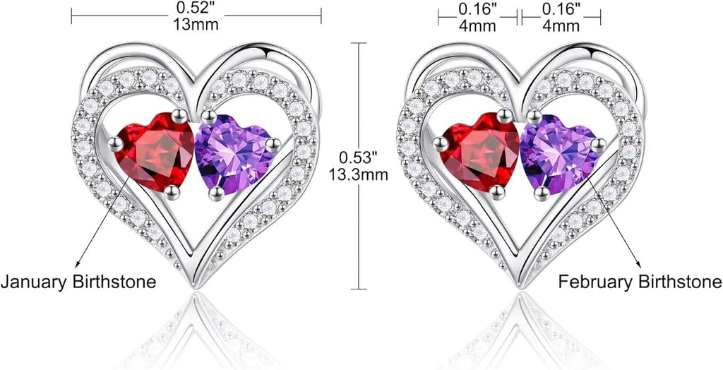 Iefil Valentines Day Gifts for Her - 925 Sterling Silver Birthstone Earrings, Anniversary Birthday Gifts for Women Wife Girlfriend Mom