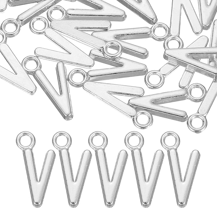 uxcell Letter Charm, Alloy Letter Initial Alphabet Charm for DIY Crafts Jewelry Making Bracelet Earrings Necklace