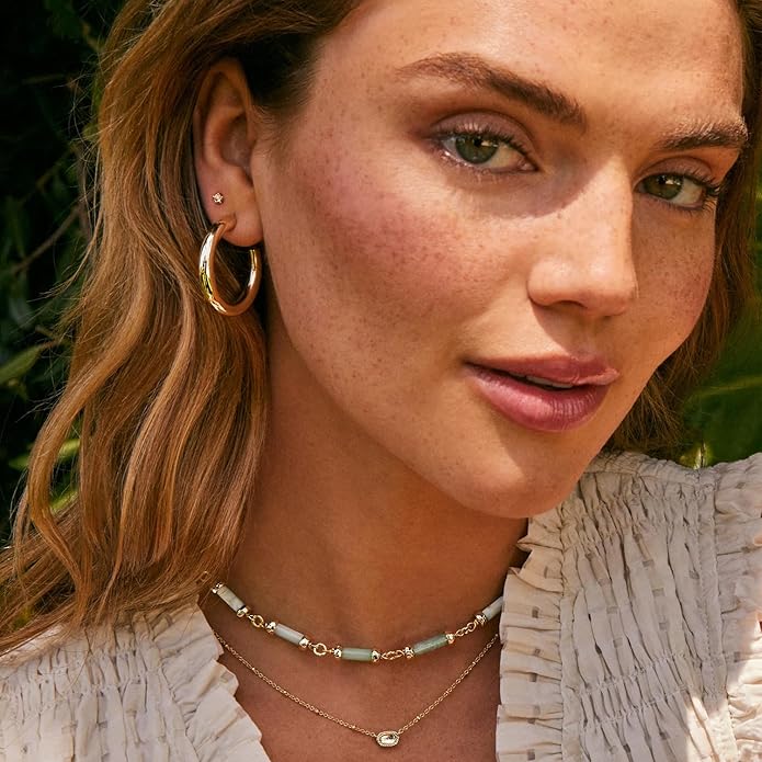 Kendra Scott Mini Elisa 14k Gold-Plated Satellite Short Pendant Necklace, Fashion Jewelry for Women