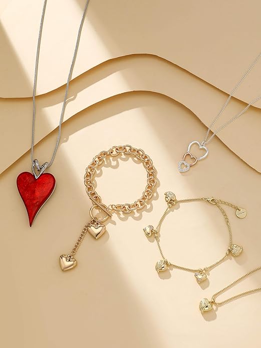 Heart Pendant Necklace for Women, Dainty Cute Pendant Necklaces Women's Trendy Simple Jewelry Gifts for Valentines