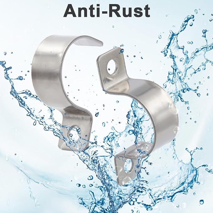 1-1/4 Inch Stainless Steel Conduit Clamps Two Hole Pipe Clamps Metal U Bracket - Image 6