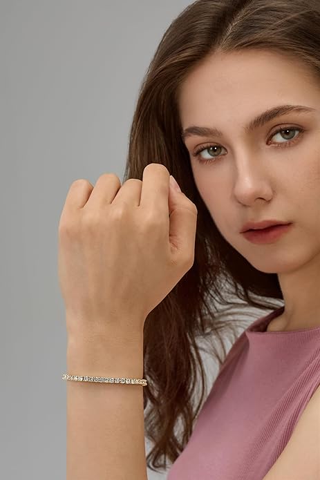 14K Gold Filled Tennis Bracelet for Women-3mm,4mm 5mm CZ Stone Classic Gold Bracelet for Women, Valentines, Mothers, Christmas Jewelry Gift for Women