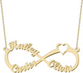 Personalized Gold Infinity Name Necklace with Heart Beautiful Arrow Anchor Compass Mountain Constellation Forever Love Pendant Jewelry Best Birthday Gift Ideas for Women Girls Mother Daughter Friendship