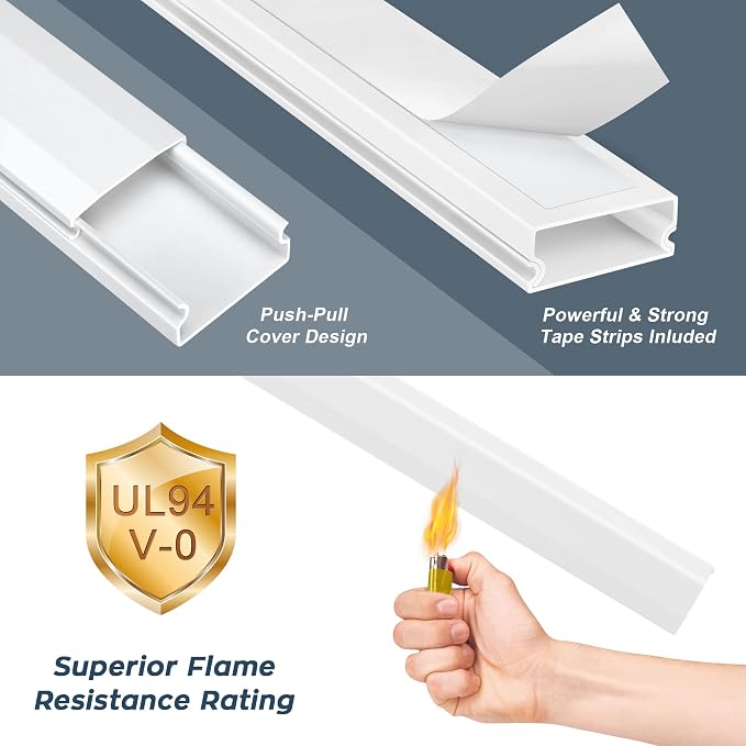 TV Cable Hider - 62.8in PVC Cord Hider Cable Management Wall, Paintable Cord - Image 5
