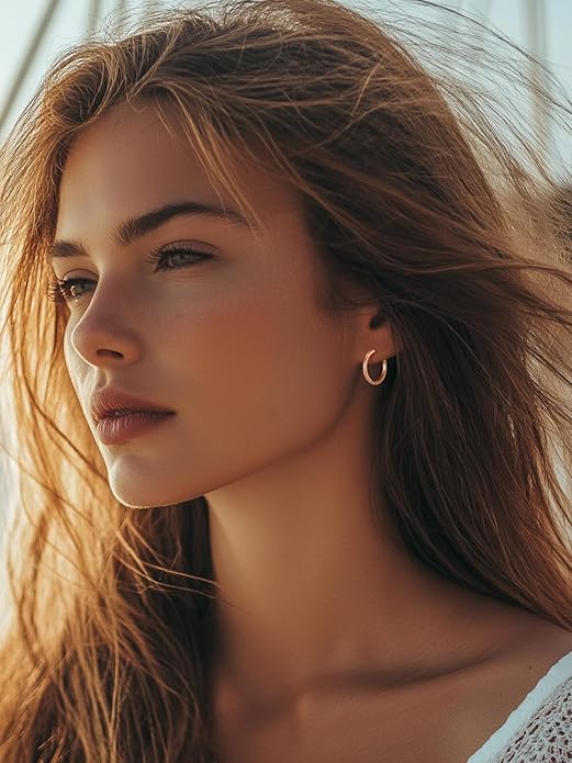 FaithHeart Sterling Silver Hoop Earrings for Women, Hypoallergenic Huggie Hoop Earrings Lightweight Small Cartilage Earrings Hoop Earring Dainty Everyday Earrings 6/8/10/12/14/15/16/18/20mm