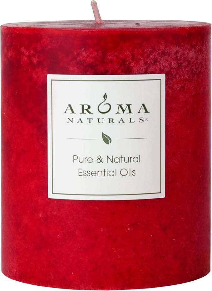 Aroma Naturals Holiday Orange, Clove and Cinnamon Essential Oil Scented Pillar by Aroma+Naturals