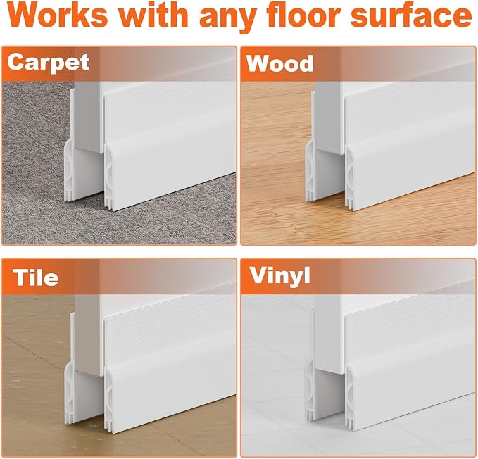 6Pack Door Draft Stopper, Weather Stripping Door Seal Gap Filler Bottom Noise - Image 9