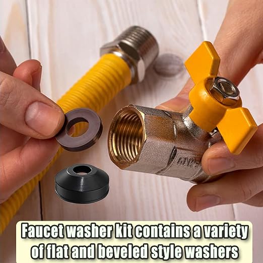 58 PCS Faucet Washer Assortment Kit Outdoor Faucet Repair Kit - Image 3