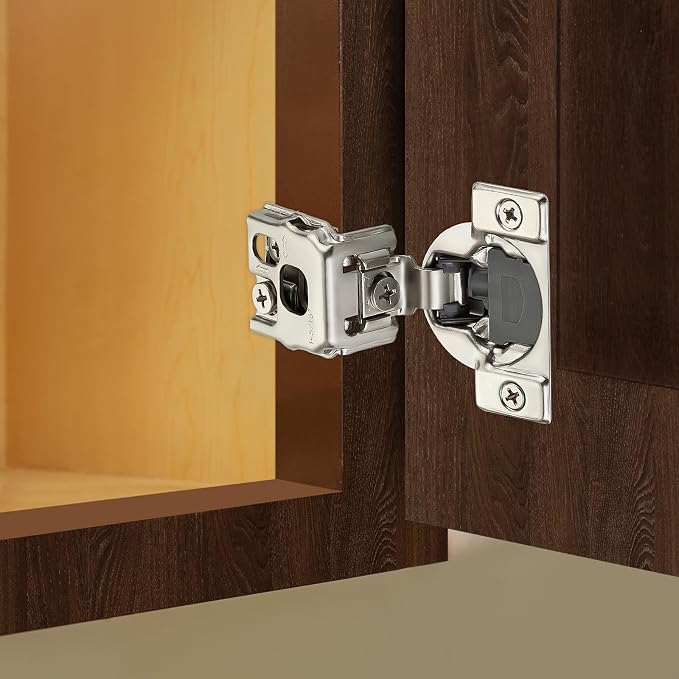 Satin Nickel Cabinet Hinges 1-1/2 Inch Overlay 50 Pack | Stainless Steel Build - Image 2