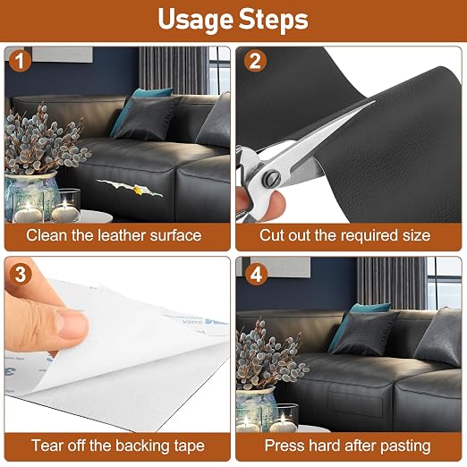 Self Adhesive Leather Repair Patch Tape 4x70 inch, Vinyl Repair Kit, Leather - Image 6