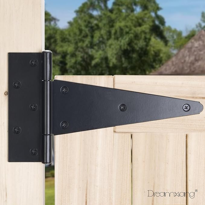 10 Inch T-Strap Gate Hinges, Heavy Duty Shed Barn Door Hinges, Yard Gate - Image 5