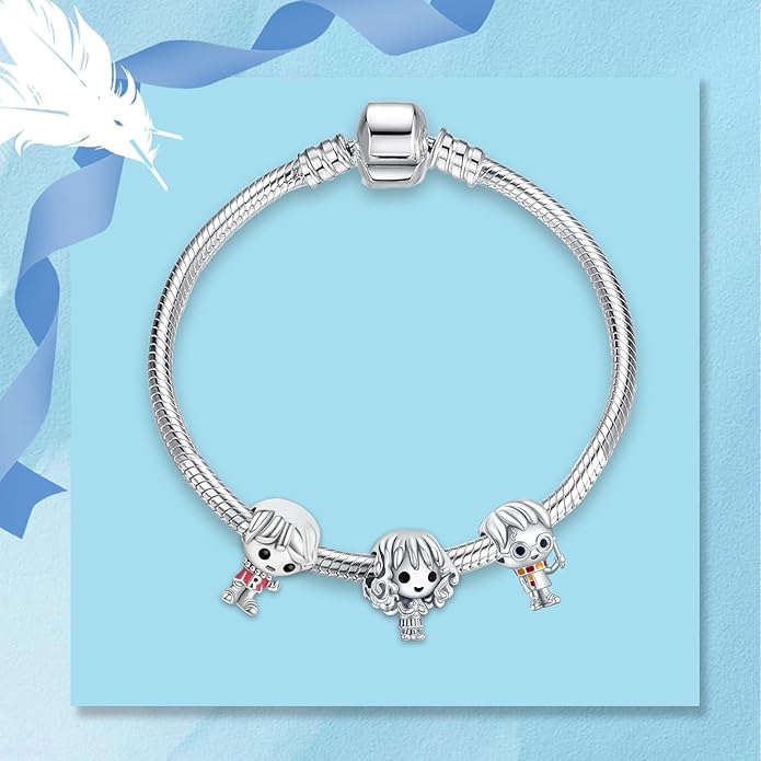 925 Sterling Silver Charms Magic Movie Character Dangle Beads for Bracelets and Necklaces Jewelry for Women