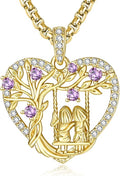 14K Gold Tree of Life Necklace for Sister Christmas Gifts from Sister,Heart Jewelry with Birthstone Pendant for Women Female Friendship Forever My Friend