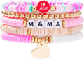 Heishi Beaded Stretch Bracelets for Women Stackable Polymer Clay Beads Bracelets Friendship Boho Summer Beach Bracelet Jewelry Set