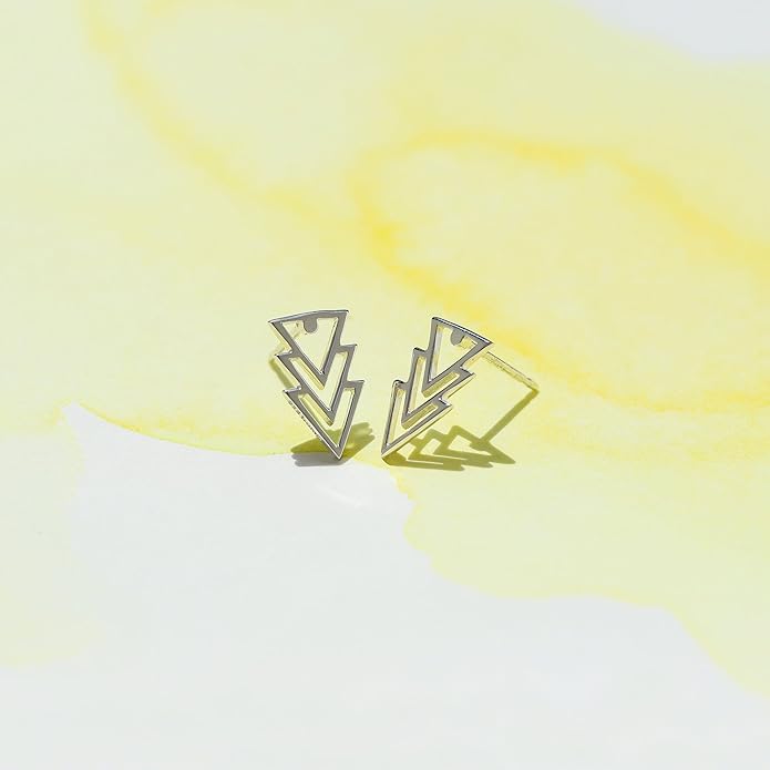 Boma Jewelry Sterling Silver Triangle Geometric Stud Earrings