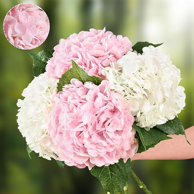 4Pcs Real Touch Hydrangea Artificial Flowers by Waipfaru