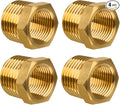 NPT Reducer, 1/4" NPT Male × 1/8" NPT Female, Brass Hex Bushing, Brass Pipe by KAINGA