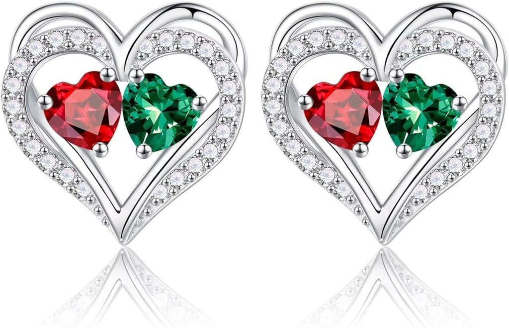 Iefil Valentines Day Gifts for Her - 925 Sterling Silver Birthstone Earrings, Anniversary Birthday Gifts for Women Wife Girlfriend Mom